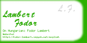 lambert fodor business card